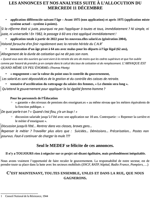 Déclaration de l’intersyndicale des personnels de l’Éducation Nationale v3 2
